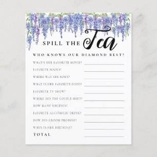 Lila Flora Spill the Tee Brautparty Game