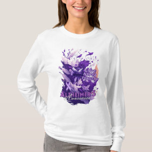 Lila Flora-Splash-Alzheimer-Bewusstsein T-Shirt