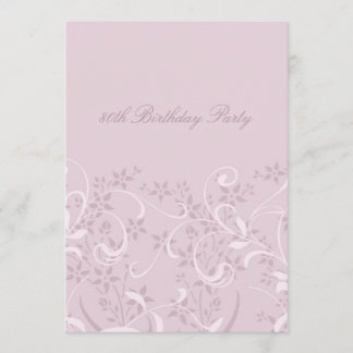 Lila Floral 80. Geburtstagsparty Einladungen