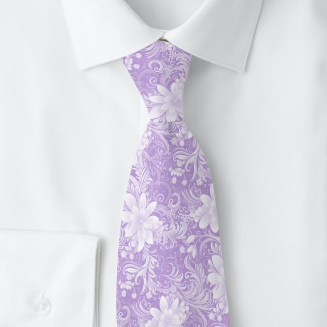 Lila Floral Batik Krawatte (Von Creator hochgeladen)