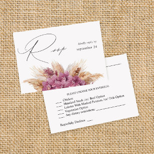 Lila Floral Boho w Meal UAWG RSVP Karte
