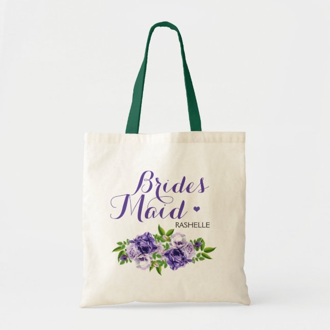 Lila Floral Bridesmaid Tragetasche (Vorne)