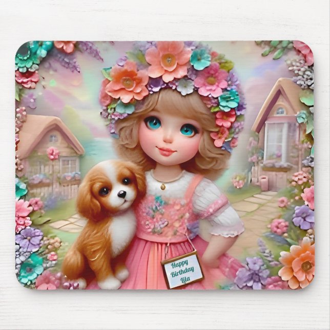 LILA ~ Floral Geburtstag Gruß ~ Mousepad (Vorne)