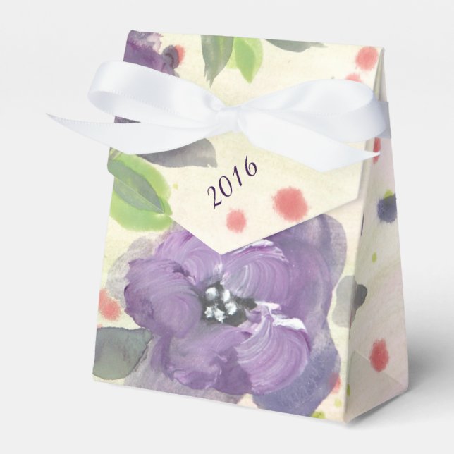 Lila floral Guest Fevor Box Geschenkschachtel (Vorderseite)