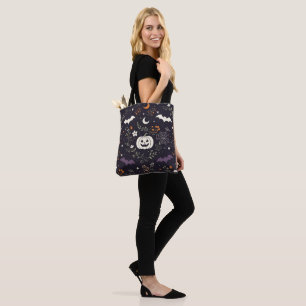 Lila Floral-Halloween-Süßigkeiten-Sammeln