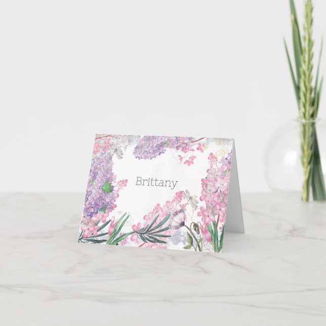 Lila Floral Lilac Personalisiert (Vorderseite)