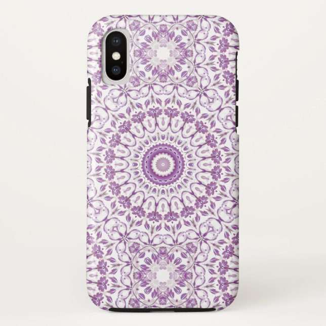 Lila Floral Mandala Case-Mate iPhone Hülle (Rückseite)