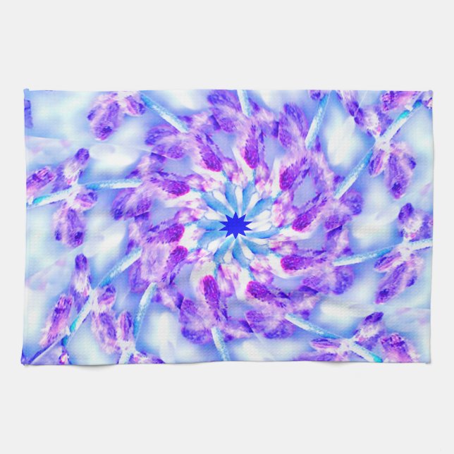 Lila Floral Mandala Geschirrtuch (Horizontal)