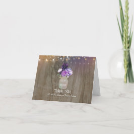 Lila Floral Mason Jar Rustic Wedding Vielen Dank Dankeskarte