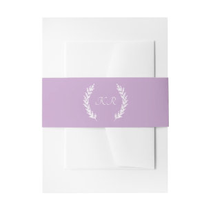 Lila Floral Monogram Wedding Einladungsbanderole