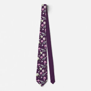 Lila Floral Neck Tie Krawatte