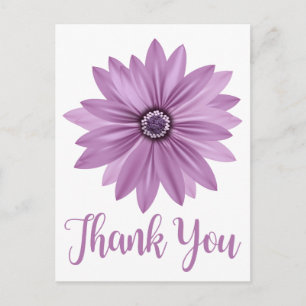 Lila Floral Vielen Dank Daisy Blume Postkarte