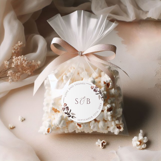 Lila floral Vielen Dank Gastgeschenk Hochzeit Aufk Runder Aufkleber (Von Creator hochgeladen)