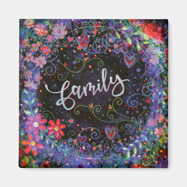 Lila floral Whimsical Inspirierend Trendy Magnet (Vorne)