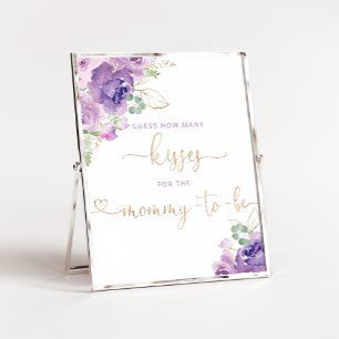 Lila floral wie viele Küsse für die werdende Mutte Poster
