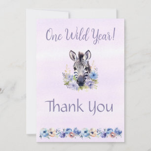 Lila Floral Zebra Geburtstag Danke Karte