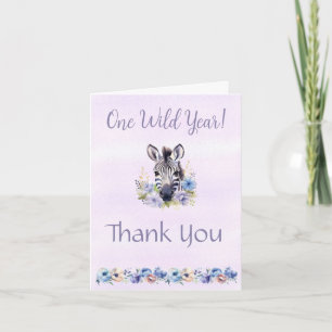 Lila Floral Zebra Geburtstag Danke Karte