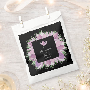 Lila florale Aquarellingparty lädt ein Geschenktütchen