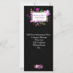 Lila florale Bouquet Business Rack Card