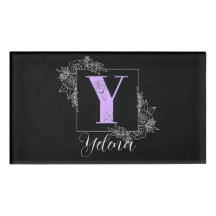 Lila florale Butterfly Custom Monogram - Letter Y