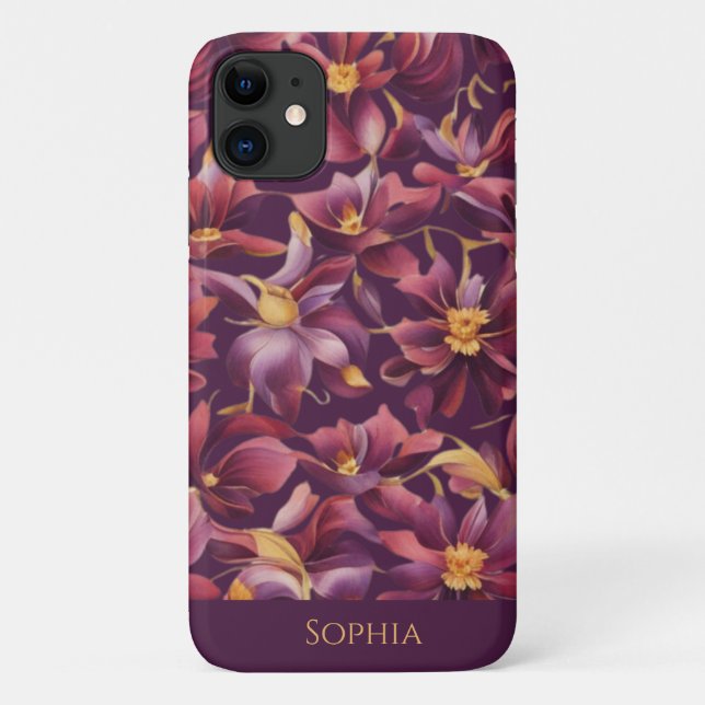 Lila florale Case-Mate iPhone hülle (Rückseite)