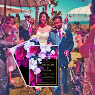 Lila florale Elegant Formal Wedding Probe Folieneinladung