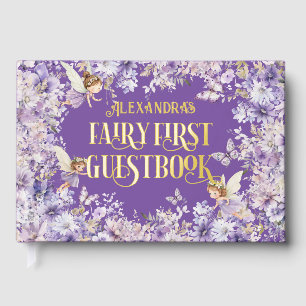 Lila Florale Fee Zuerst Gästebuch