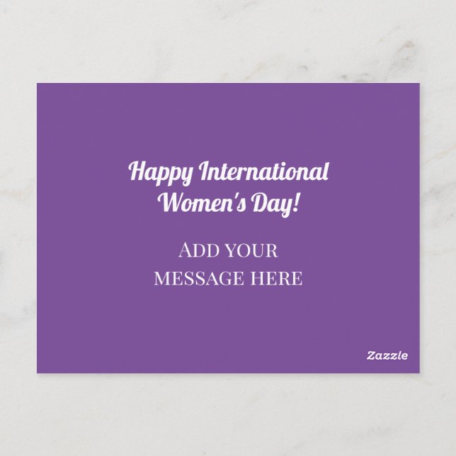 Lila florale Frauenzeichen Frauentag Postkarte (Rückseite)