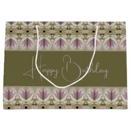 Lila florale Gemustert Große Geschenktüte