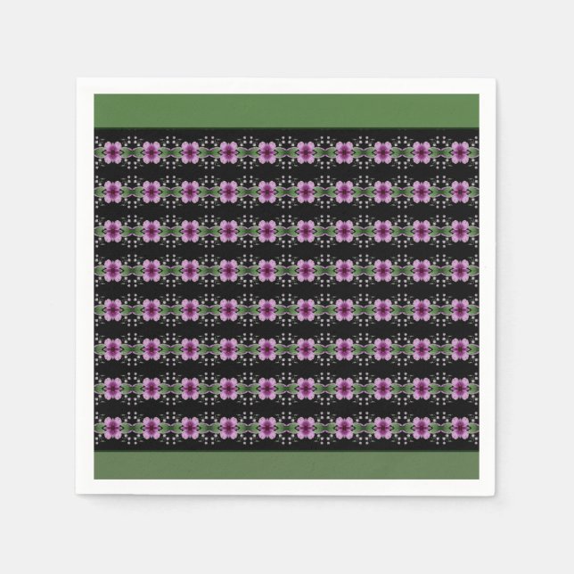 Lila, florale Gemusterte Dekoration Serviette (Vorderseite)