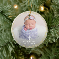 Lila florale Gold Taufe Custom Foto Religious