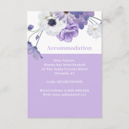 Lila florale Hochzeitskarte Begleitkarte