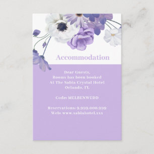 Lila florale Hochzeitskarte Begleitkarte