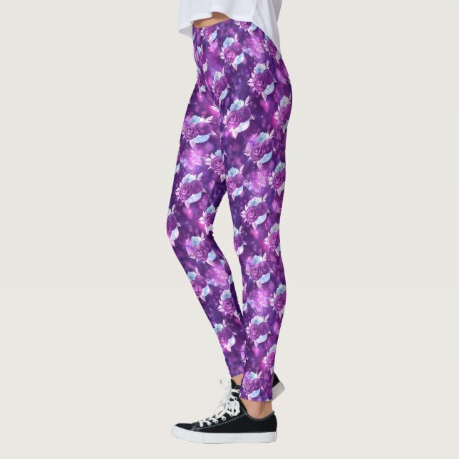 Lila florale Leggings (Links)
