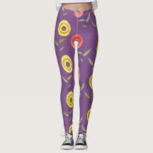Lila florale Leggings