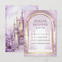 Lila florale Märchenschloss-Hochzeit
