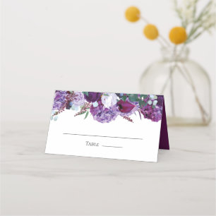 Lila florale Moderne Elegante Hochzeit Platzkarte