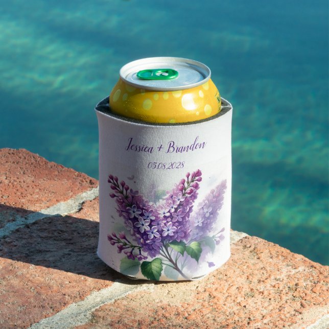 Lila florale Monogramm Dosenkühler (In Situ Pool)