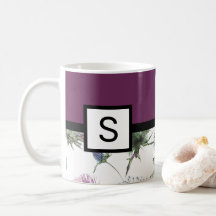 Lila florale Monogramm