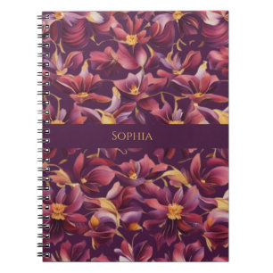 Lila florale notizblock
