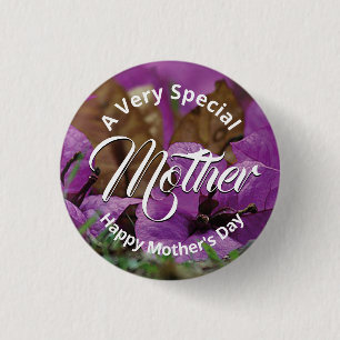 Lila florale PAPPY MUTTER'S DAY Church Give-away Button