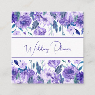 Lila florale Square-Visitenkarte Quadratische Visitenkarte