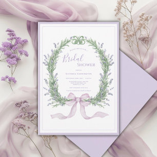 Lila Florale Whimsische Vintage-Brautparty Einladung