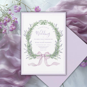 Lila Florale Whimsische Vintage-Hochzeit Einladung