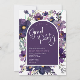 Lila florale Wildblumen Grad Party Einladung