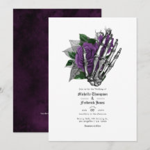 Lila floraler Gothic Wedding QR Code