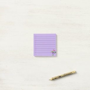 Lila floraler Post-it-Hinweis Post-it Klebezettel
