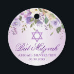 Lila floraler Star David Bat Mitzvah Vielen Dank Geschenkanhänger<br><div class="desc">Vielen Dank an Bat Mitzvah Gefallen Tags für Gäste. Aquarelllavender,  lila mit Kreuz und Imitat Diamant. Ideal für die Zeremonie eines Mädchens.</div>