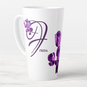 Lila floraler, trendiger Boho mit individuellem Fr Milchtasse