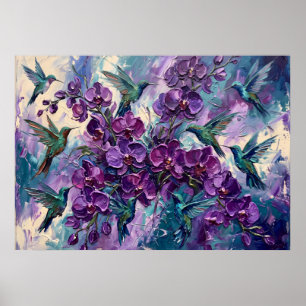 Lila Florales Abstrakte Poster